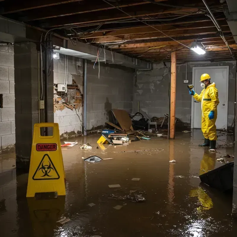 Flooded Basement Electrical Hazard in Lisbon, ND Property