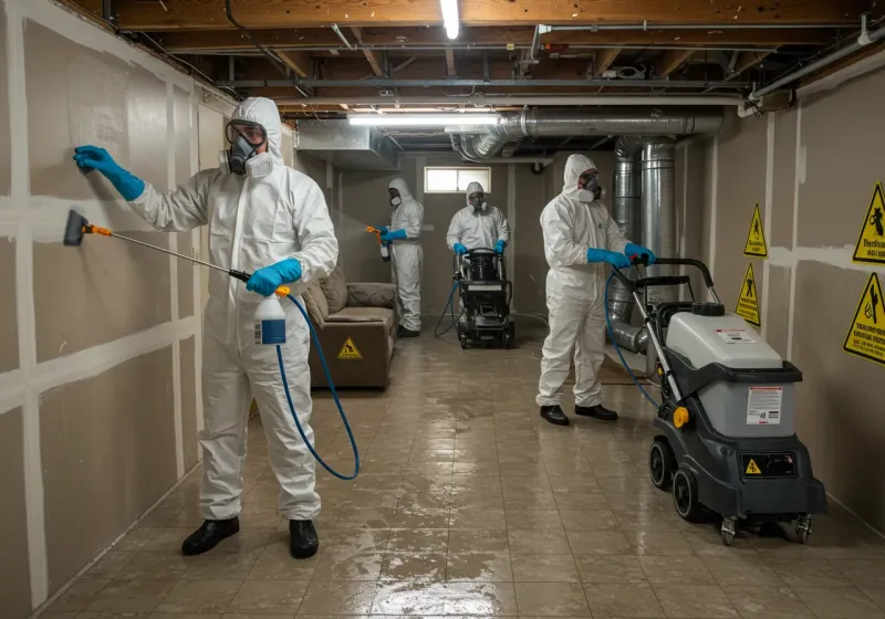 Basement Moisture Removal and Structural Drying process in Lisbon, ND